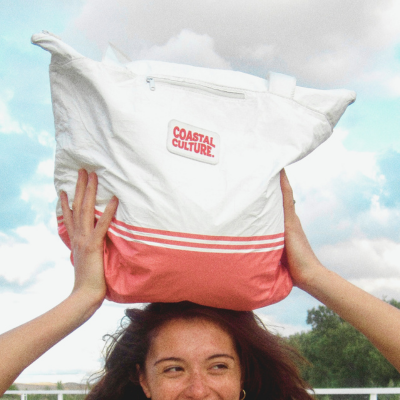 Coastal Culture Everyday Tote in Coral looks good with freckles. 